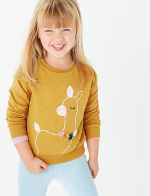 Pull en coton &agrave; imprim&eacute; lama (du 3&nbsp;mois au 7&nbsp;ans)