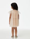 فستان مع عباءة تل مزين بجليتر (2-7 سنوات)