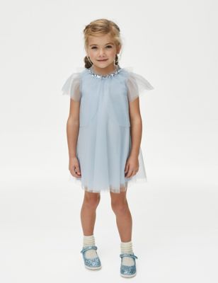 2pc Tulle Glitter Dress and Cape (2-7 Yrs)