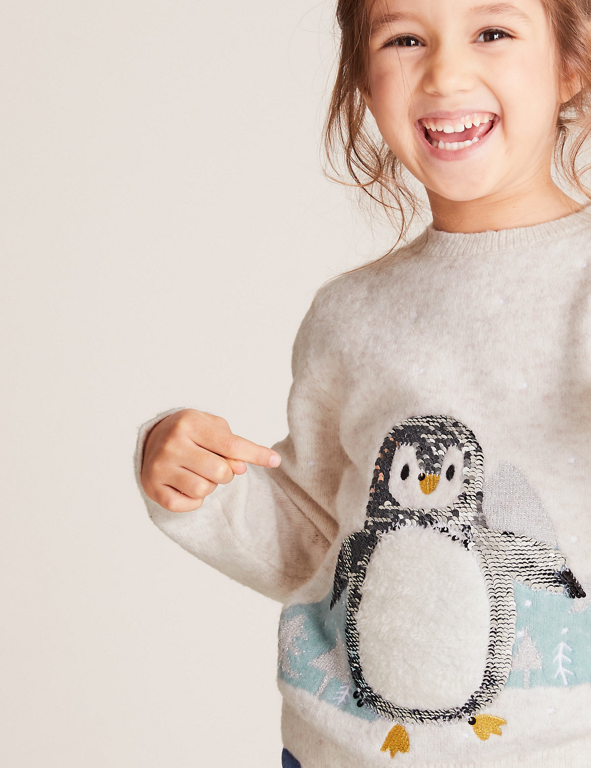 Embroidered Penguin Jumper (2-7 Yrs)