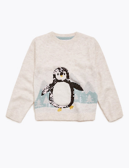 Embroidered Penguin Jumper (2-7 Yrs)