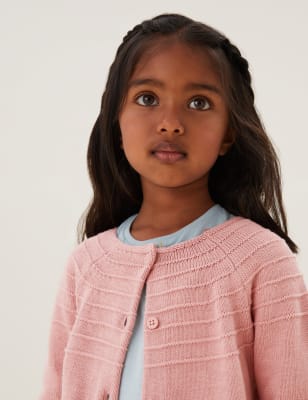 

M&S Collection Cárdigan de punto 100% algodón (2-7 años) - Pink, Pink
