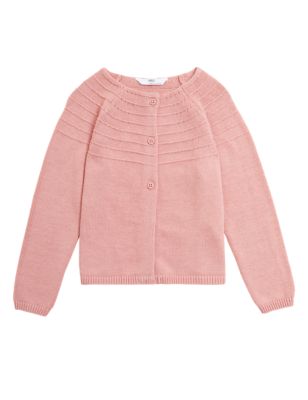 M&S Girls Pure Cotton Knitted Cardigan (2-7 Yrs)