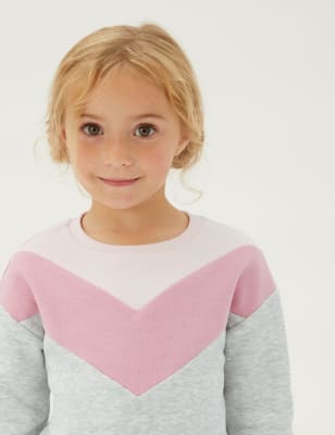 

M&S Collection Sweatshirt mit hohem Baumwollanteil und Blockfarben (2-7 J.) - Multi, Multi