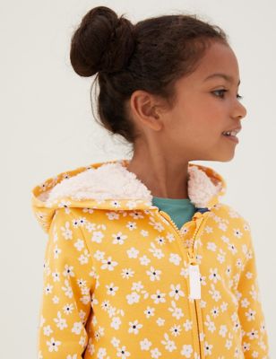 

Girls M&S Collection Cotton Rich Floral Print Hoodie (2-7 Yrs) - Yellow, Yellow