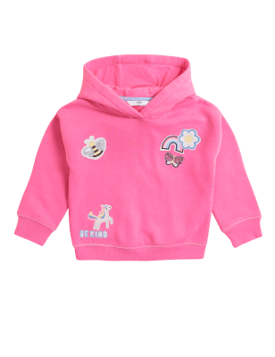 

M&S Collection Hoodie mit hohem Baumwollanteil und Einhornmuster (2-7 J.) - Pink, Pink