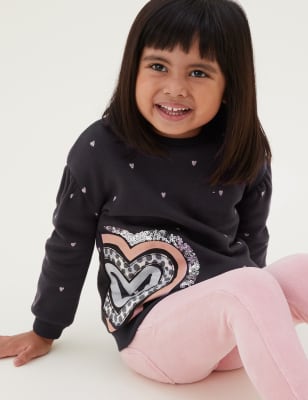 

Girls M&S Collection Cotton Rich Heart Print Sweatshirt (2-7 Yrs) - Charcoal, Charcoal