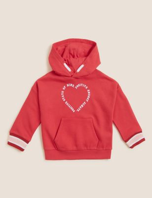 

Girls M&S Collection Cotton Rich Heart Slogan Hoodie (2-7 Yrs) - Red, Red