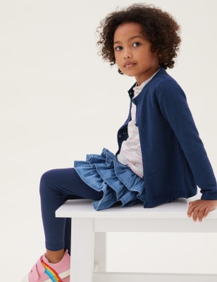 

M&S Collection Pointelle-Strickjacke aus reiner Baumwolle (2-7 Jahre) - Navy, Navy