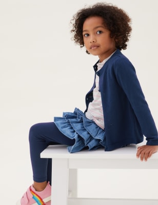 

Girls M&S Collection Pure Cotton Pointelle Knitted Cardigan (2-7 Yrs) - Navy, Navy