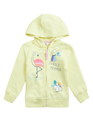 

M&S Collection Hoodie mit hohem Baumwollanteil und Muster (2-7 J.) - Yellow, Yellow