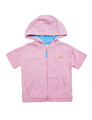 

M&S Collection Sudadera con capucha de algodón de rizo con cremallera (2-7 años) - Pink, Pink