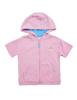 

Girls M&S Collection Cotton Rich Towelling Zip Through Hoodie (2-7 Yrs) - Pink, Pink