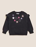 Cotton Rich Sequin Star Sweatshirt (2-7 Yrs)