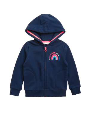 

Girls M&S Collection Cotton Rich Rainbow Hoodie (2-7 Yrs) - Navy, Navy