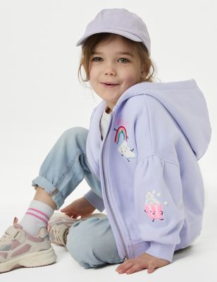 

Girls M&S Collection Cotton Rich Zip Hoodie (2-8 Yrs) - Lilac, Lilac