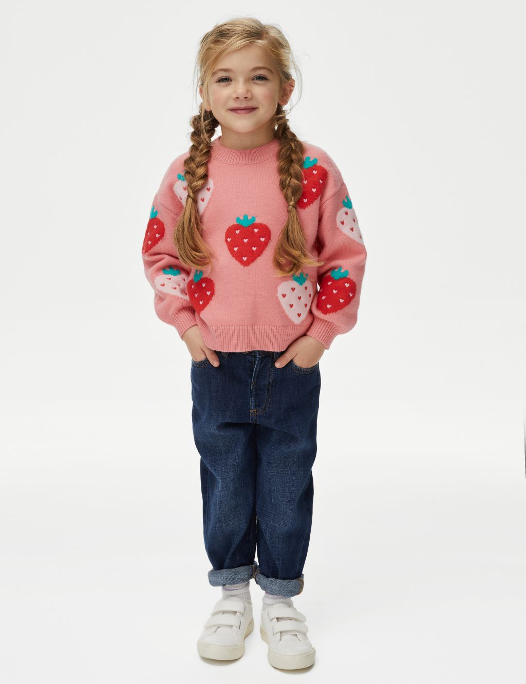 Knitted Strawberry Jumper (2-8 Yrs) image 3