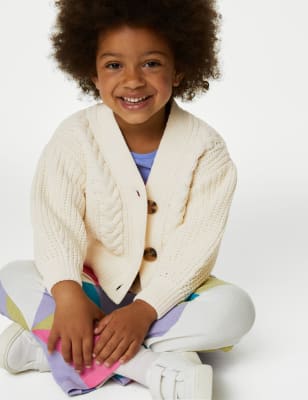 

Girls M&S Collection Chunky Knitted Cardigan (2-8 Yrs) - Cream, Cream