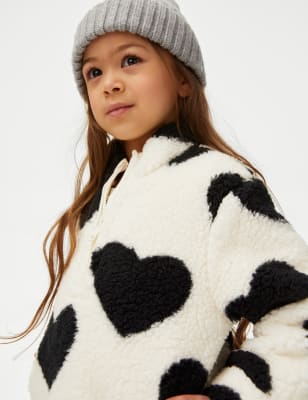 

M&S Collection Oberteil aus Teddy-Fleece mit Reißverschluss und Muster (2-8 J.) - Ecru Mix, Ecru Mix