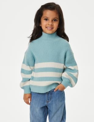 

Girls M&S Collection Striped Jumper (2-8 Yrs) - Teal, Teal