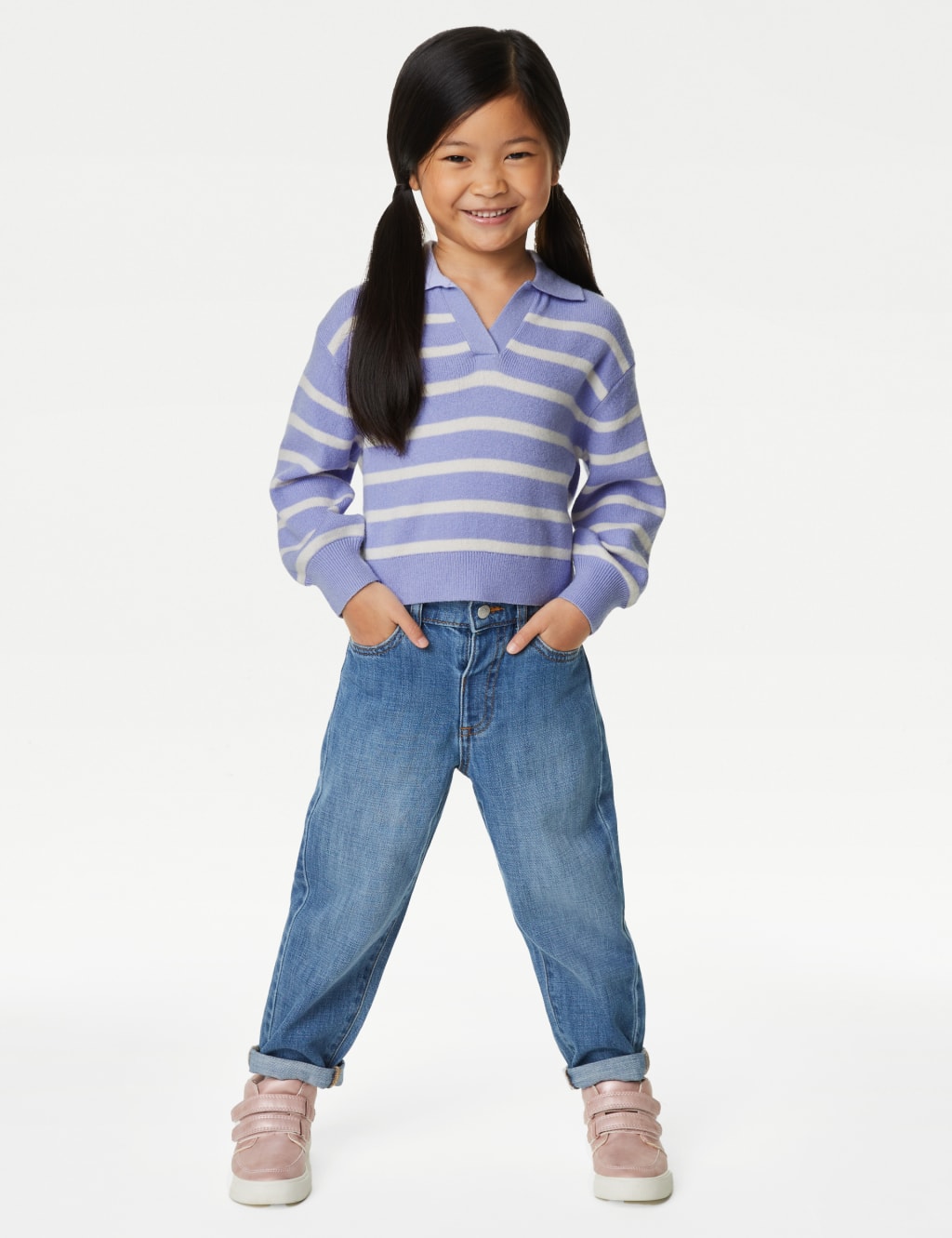 Knitted Striped Jumper (2-8 Yrs) image 1