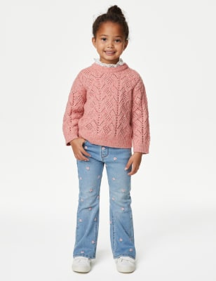 

Girls M&S Collection Knitted Frill Neck Jumper (2-8 Yrs) - Pink, Pink