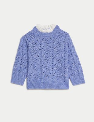 Knitted Frill Neck Jumper (2-8 Yrs)