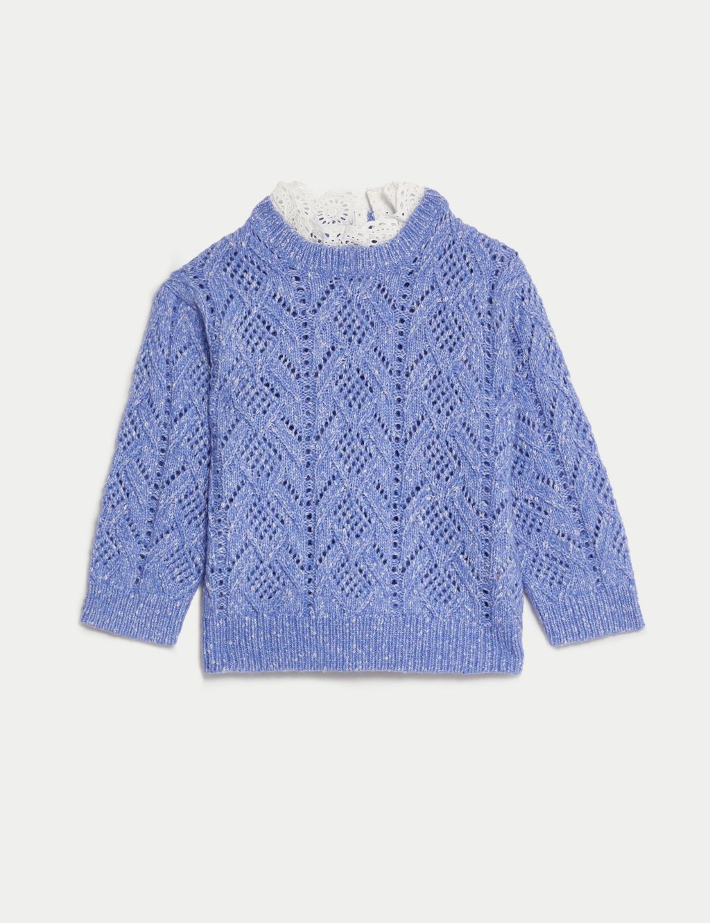 Knitted Frill Neck Jumper (2-8 Yrs) image 2