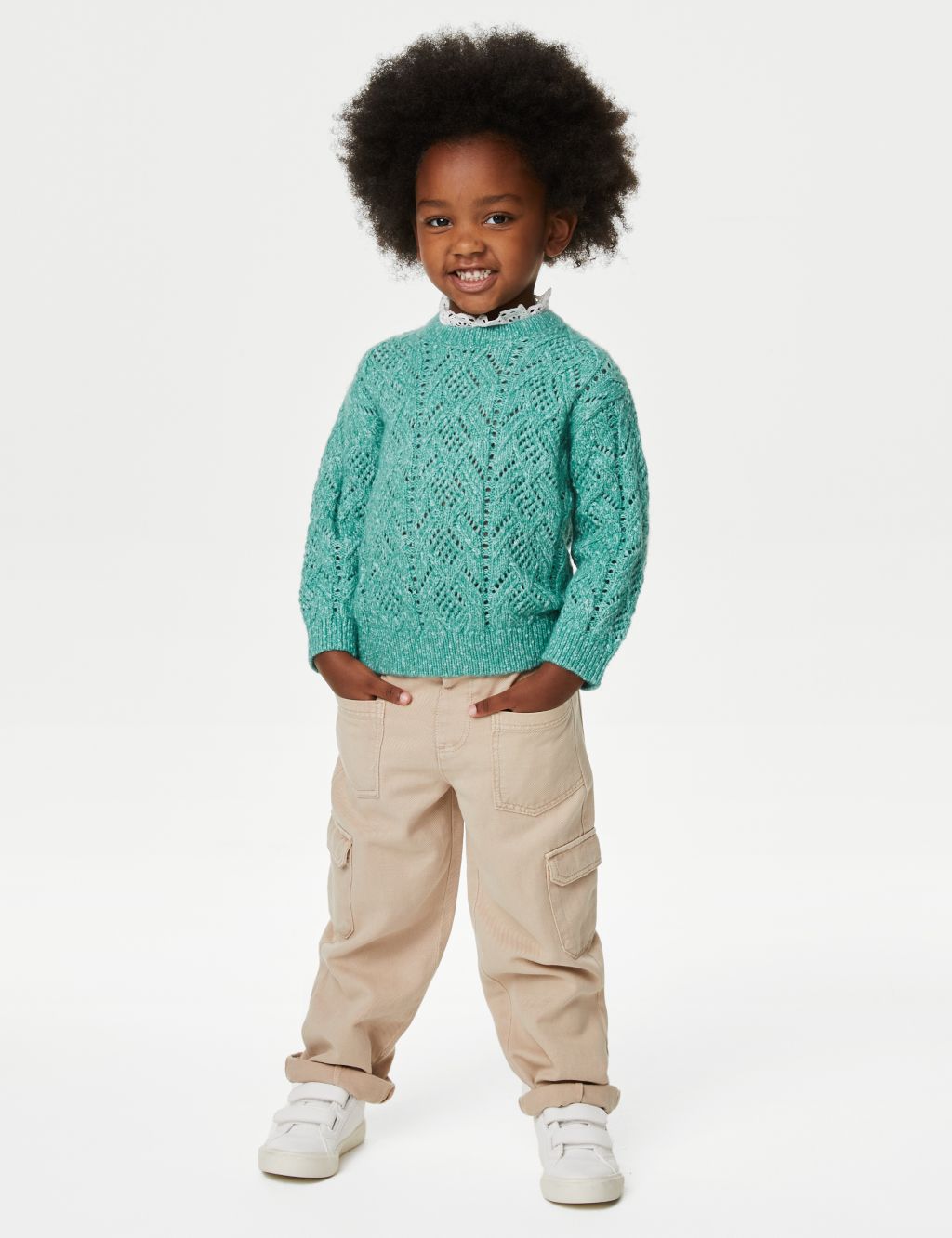 Knitted Frill Neck Jumper (2-8 Yrs) image 1