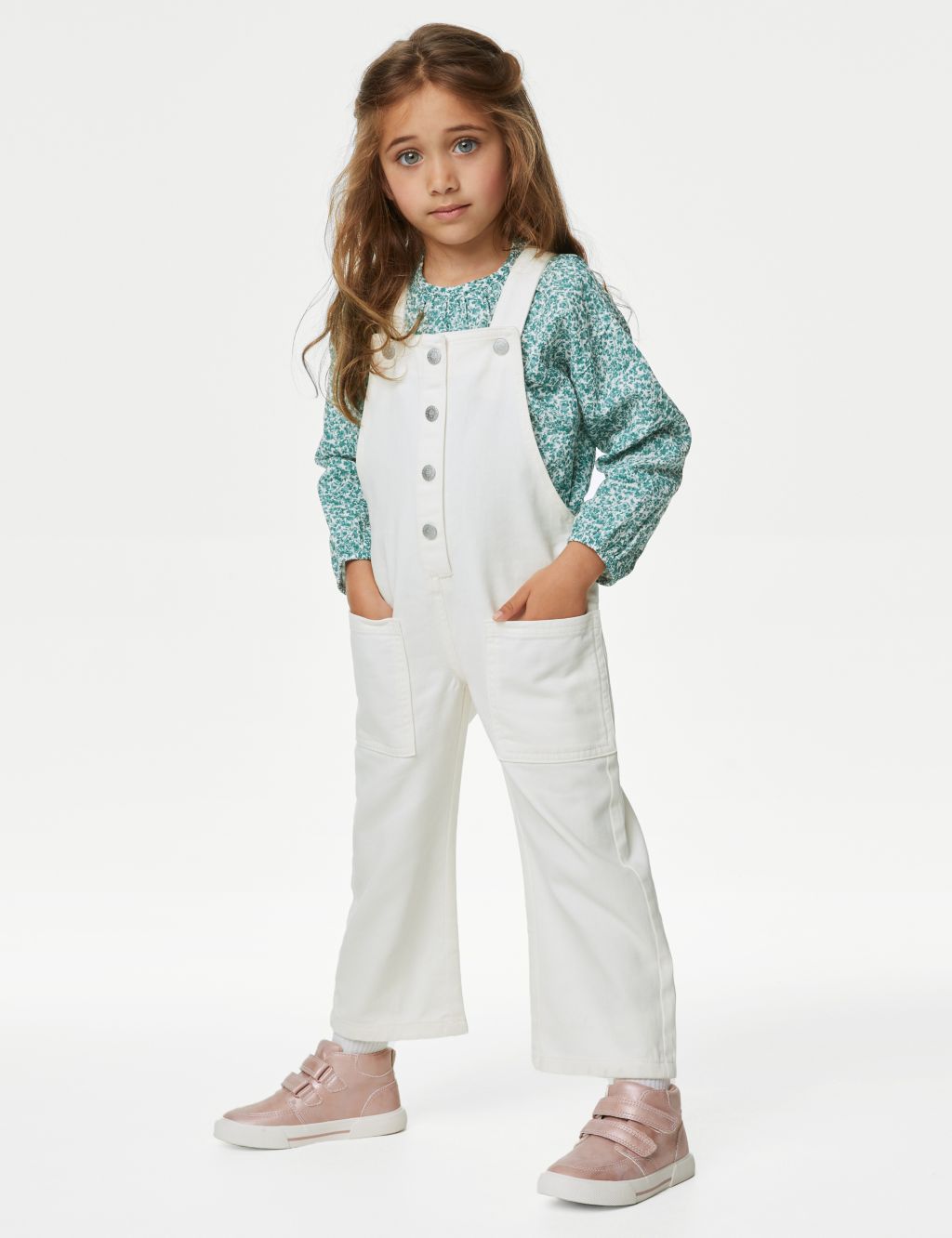 Pure Cotton Floral Top & Bottom Outfit (2-8 Yrs) image 1