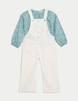 Pure Cotton Floral Top & Bottom Outfit (2-8 Yrs)