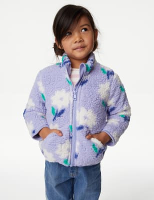 

Girls M&S Collection Borg Floral Jacket (2-8 Yrs) - Violet, Violet