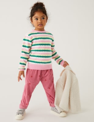 

Girls M&S Collection Striped Knitted Jumper (2-7 Yrs) - Pink Mix, Pink Mix