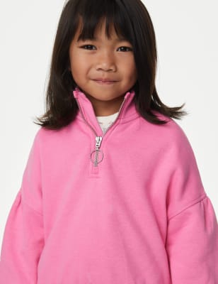 

Girls M&S Collection Cotton Rich Half Zip Sweatshirt (2-8 Yrs) - Pink, Pink