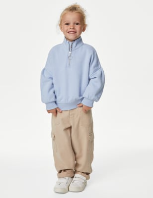 

Girls M&S Collection Cotton Rich Half Zip Sweatshirt (2-8 Yrs) - Blue, Blue