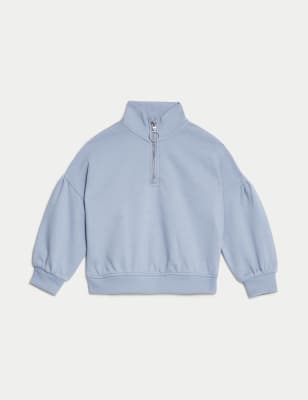 Cotton Rich Half Zip Sweatshirt (2-8 Yrs)