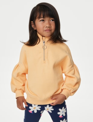 

Girls M&S Collection Cotton Rich Half Zip Sweatshirt (2-8 Yrs) - Apricot, Apricot