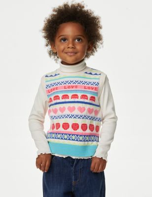 

Girls M&S Collection 2pc Knitted Fair Isle Vest & Jumper Set (2-8 Yrs) - Multi, Multi
