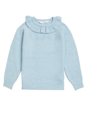 

Girls M&S Collection Pointelle Jumper (2 - 7 Yrs) - Pale Blue, Pale Blue