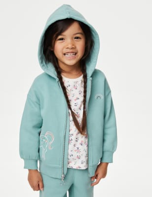 Cotton Rich Unicorn Zip Hoodie (2-8 Yrs) - OM