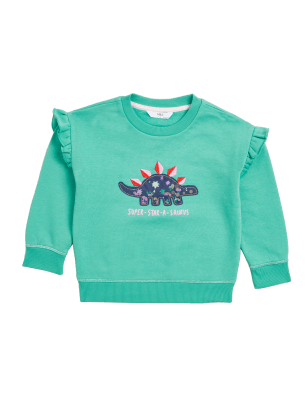

Girls M&S Collection Cotton Rich Sequin Dinosaur Sweatshirt (2-7 Yrs) - Aqua, Aqua