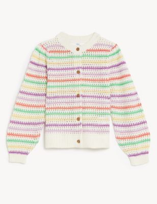 Cotton Rich Knitted Striped Cardigan (2-8 Yrs)