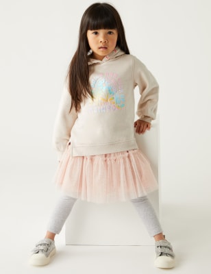 

M&S Collection Hoodie mit hohem Baumwollanteil und Glitzer-Regenbogenmuster (2-8 J.) - Calico, Calico