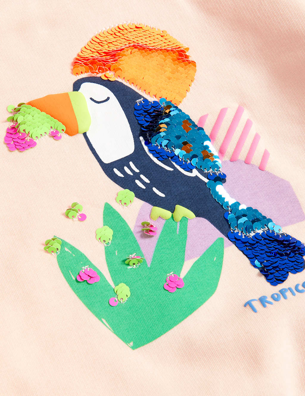 Cotton Rich Sequin Tropical Sweatshirt (2-8 Yrs) image 4