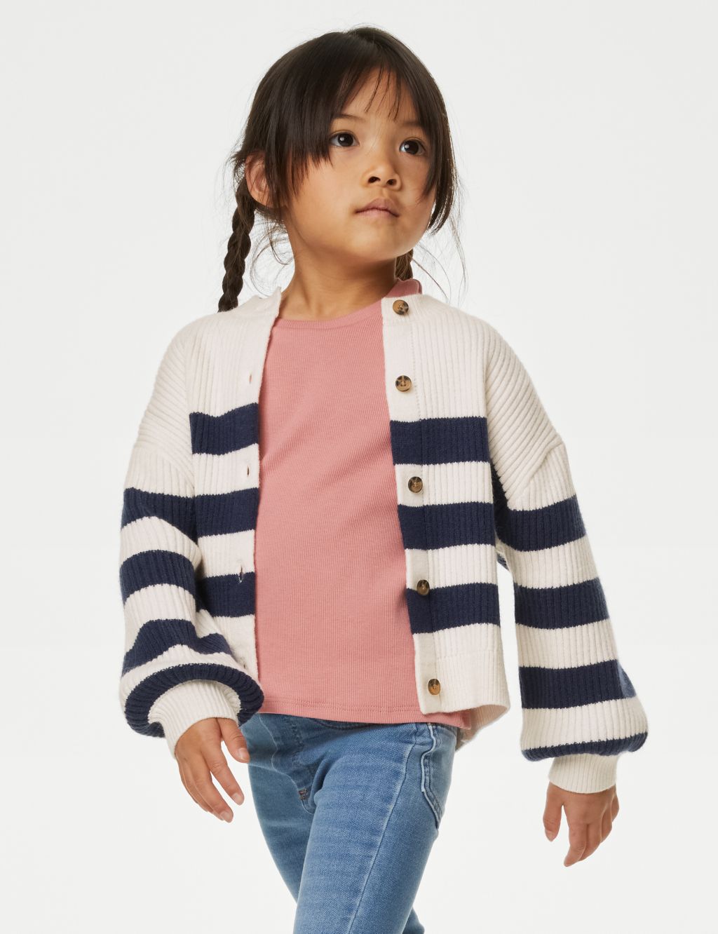 Knitted Striped Cardigan (2-8 Yrs) image 1
