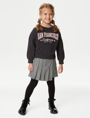 

M&S Collection Sweatshirt mit hohem Bauwollanteil und Schriftzug (2-8 J.) - Carbon, Carbon