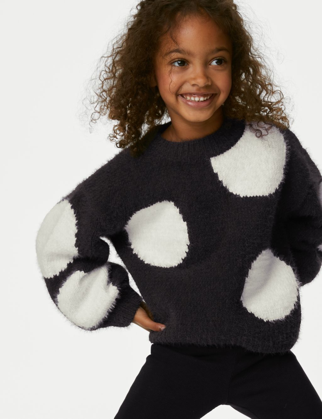 Knitted Spotted Jumper (2-8 Yrs) image 3