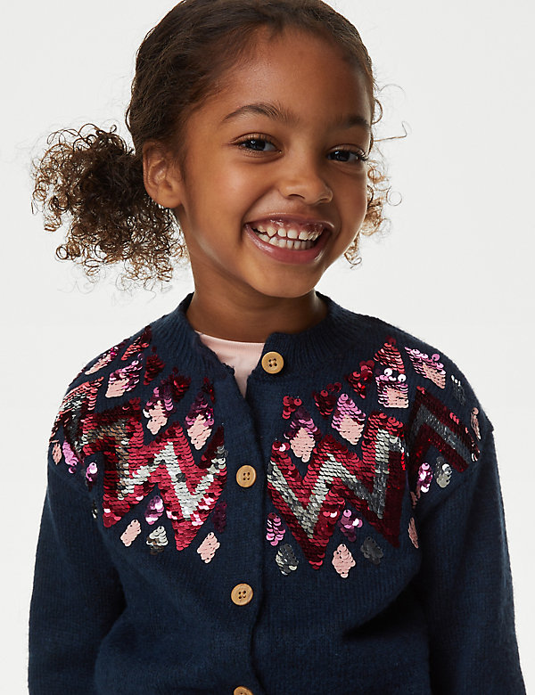 Sequin Knitted Cardigan (2-8 Yrs) - GR