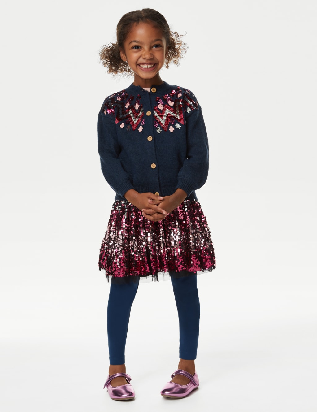 Sequin Knitted Cardigan (2-8 Yrs) image 3