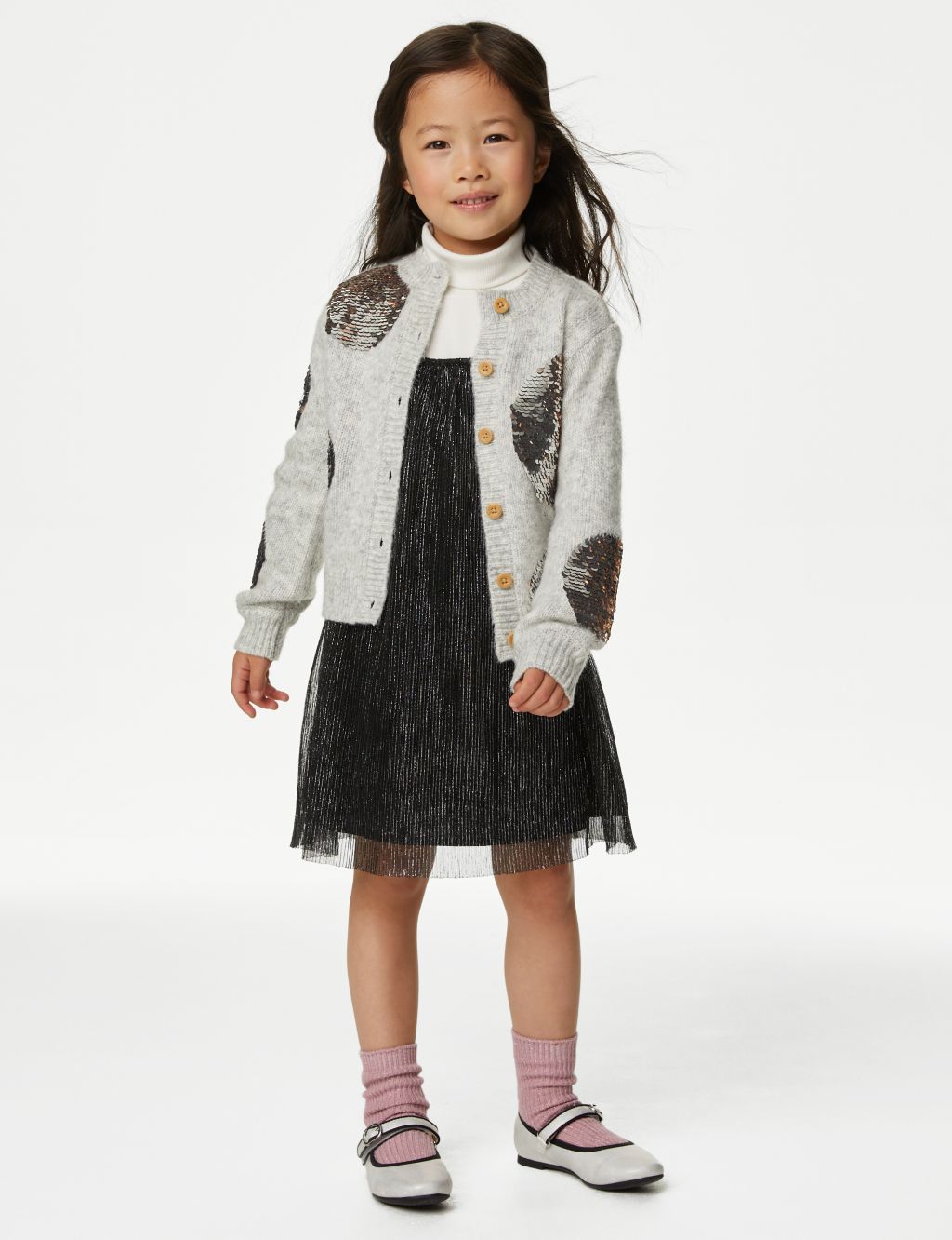 Sequin Spot Knitted Cardigan (2-8 Yrs) image 3